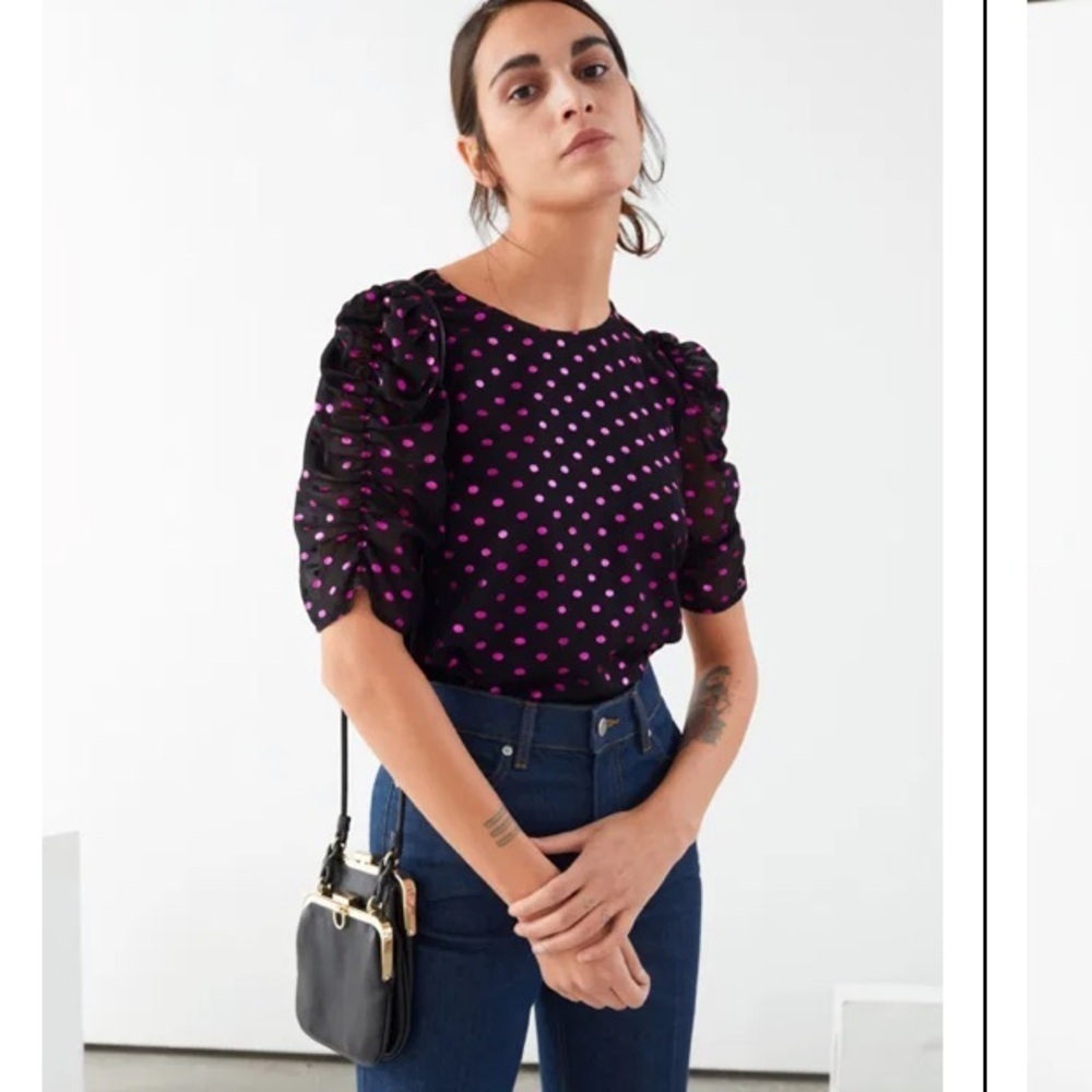 & OTHER STORIES

Puff Sleeve Dot Print Blouse womens